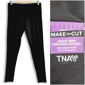 TNA Aritzia Equator Black Leggings w/ Make the Cut Adjustable Hem Athletic Sz L